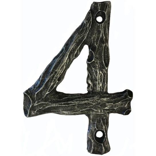 LHN4-P Log House Number 4, Pewter, 1 piece